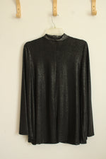 NEW Apricot Lane Gray Shimmer Cutout Top | L