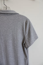 Anrabess Gray Short-Sleeved Quarter Button Top | S
