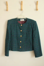 Andre Barreau New York Green & Purple Vintage Style Tweed Blazer | 14
