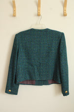 Andre Barreau New York Green & Purple Vintage Style Tweed Blazer | 14