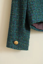 Andre Barreau New York Green & Purple Vintage Style Tweed Blazer | 14