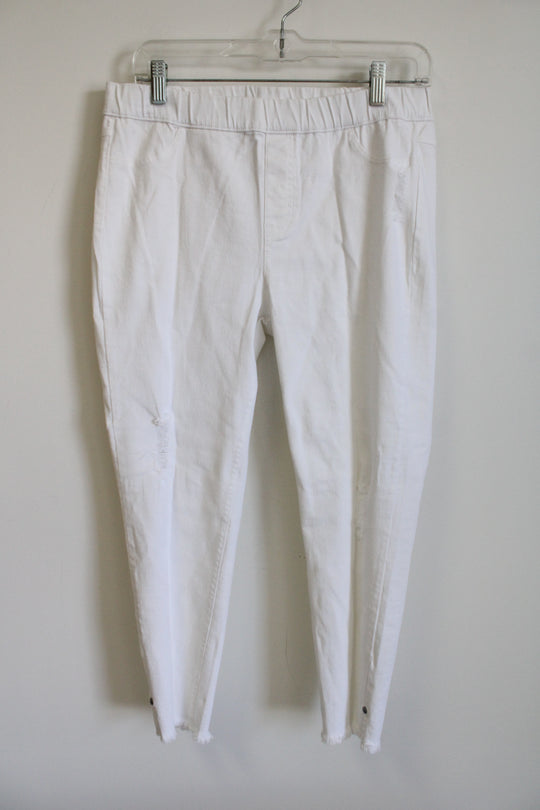 Simply Vera Distressed Cut Off White Pants | M