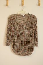 Westport Multicolor Crochet Top With Metallic Threading | S