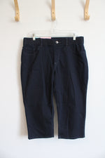 Lee Dark Blue Stretch Waistband Cotton Capris | 12