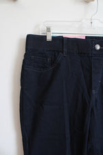 Lee Dark Blue Stretch Waistband Cotton Capris | 12