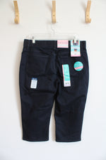 Lee Dark Blue Stretch Waistband Cotton Capris | 12