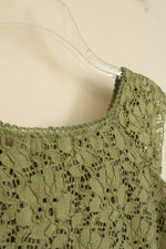 NEW Once Again Green Lace Capsleeved Top | S