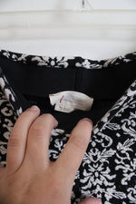 Anthropologie Black & White Floral Flare Leg Pants | M