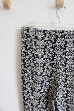 Anthropologie Black & White Floral Flare Leg Pants | M