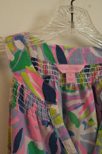 Lilly Pulitzer Silk Pastel Multicolor Floral Tank with Gold Buttons | M