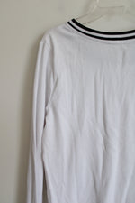 NEW Justice White Black Ribbed Long Sleeved Shirt | XL (16/18)