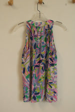 Lilly Pulitzer Silk Pastel Multicolor Floral Tank with Gold Buttons | M