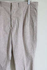 Arnold Palmer Cotton Blend Tan Textured Regular Fit Pant | 36X30