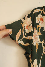 NEW Maurice's Green Tan and Pink Floral SS Blouse | XL