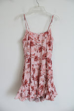 Indikah Pink Floral Ruffled Mini Dress | M