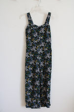 NEW LOFT Black White Blue & Yellow Floral Jumpsuit | XXS Petite