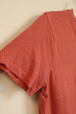 Lululemon Coral Mesh Athletic Logo T-shirt | M-L