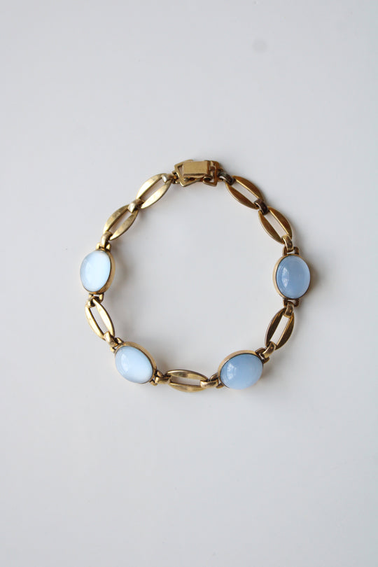 Blue Moonstone 12K Yellow Gold Fill Bracelet