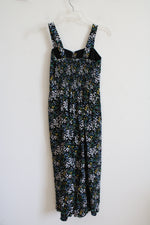 NEW LOFT Black White Blue & Yellow Floral Jumpsuit | XXS Petite