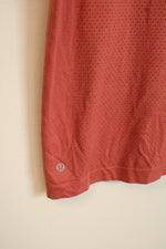 Lululemon Coral Mesh Athletic Logo T-shirt | M-L