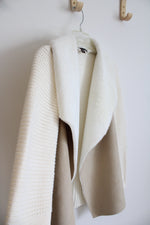 Fever Cream & Tan Fuzzy Knit Cardigan | S