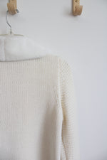 Fever Cream & Tan Fuzzy Knit Cardigan | S