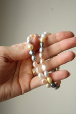 Pastel Baroque Stretch Freshwater Pearl Bracelets