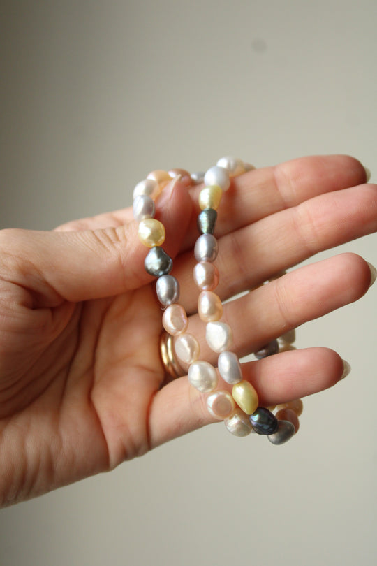 Pastel Baroque Stretch Freshwater Pearl Bracelets