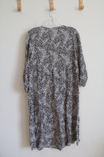 NEW LOFT White & Black Patterned Tiered Dress | XXS Petite