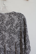 NEW LOFT White & Black Patterned Tiered Dress | XXS Petite