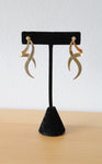 14K Yellow Gold Abstract Large Statement Stud Earrings
