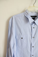 John Varvatos Luxe Blue & White Plaid Button Down Shirt | XL