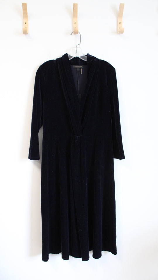 NEW Vintage Donna Karan Navy Velvet Dress | L