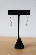 Cubic Zirconia 10K Yellow Gold Curve Dangle Earrings