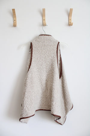 Love Tree Sherpa Fuzzy Wool Blend Tan Vest | S
