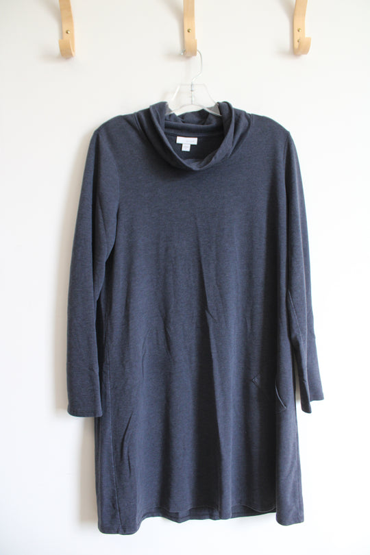 Pure Jill Blue Gray Cowl Neck Dress | M