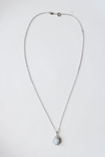 Blue Moonstone Silver Necklace