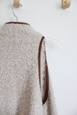 Love Tree Sherpa Fuzzy Wool Blend Tan Vest | S