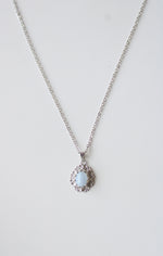 Blue Moonstone Silver Necklace