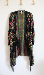 No Boundaries Pink and Black Open-Faced Cardigan | M