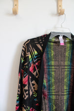 No Boundaries Pink and Black Open-Faced Cardigan | M