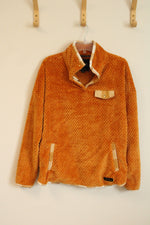 Simply Southern Golden Yellow Textured Quarter Button Fleece Pullover | L