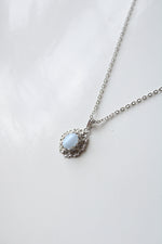 Blue Moonstone Silver Necklace