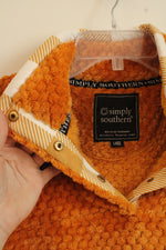 Simply Southern Golden Yellow Textured Quarter Button Fleece Pullover | L