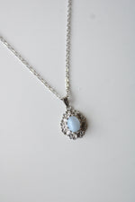 Blue Moonstone Silver Necklace