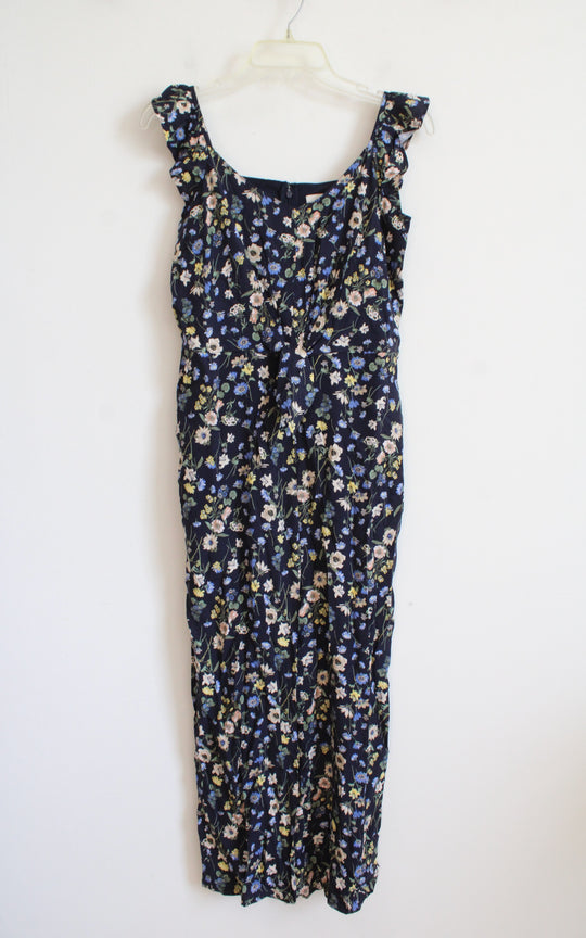 NEW LOFT Navy Blue Floral Jumpsuit |  0P