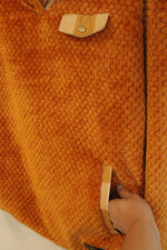Simply Southern Golden Yellow Textured Quarter Button Fleece Pullover | L