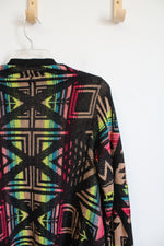 No Boundaries Pink and Black Open-Faced Cardigan | M