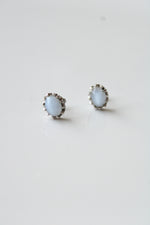 Blue Moonstone Oval Earrings