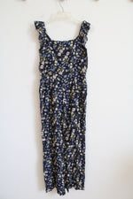 NEW LOFT Navy Blue Floral Jumpsuit |  0P